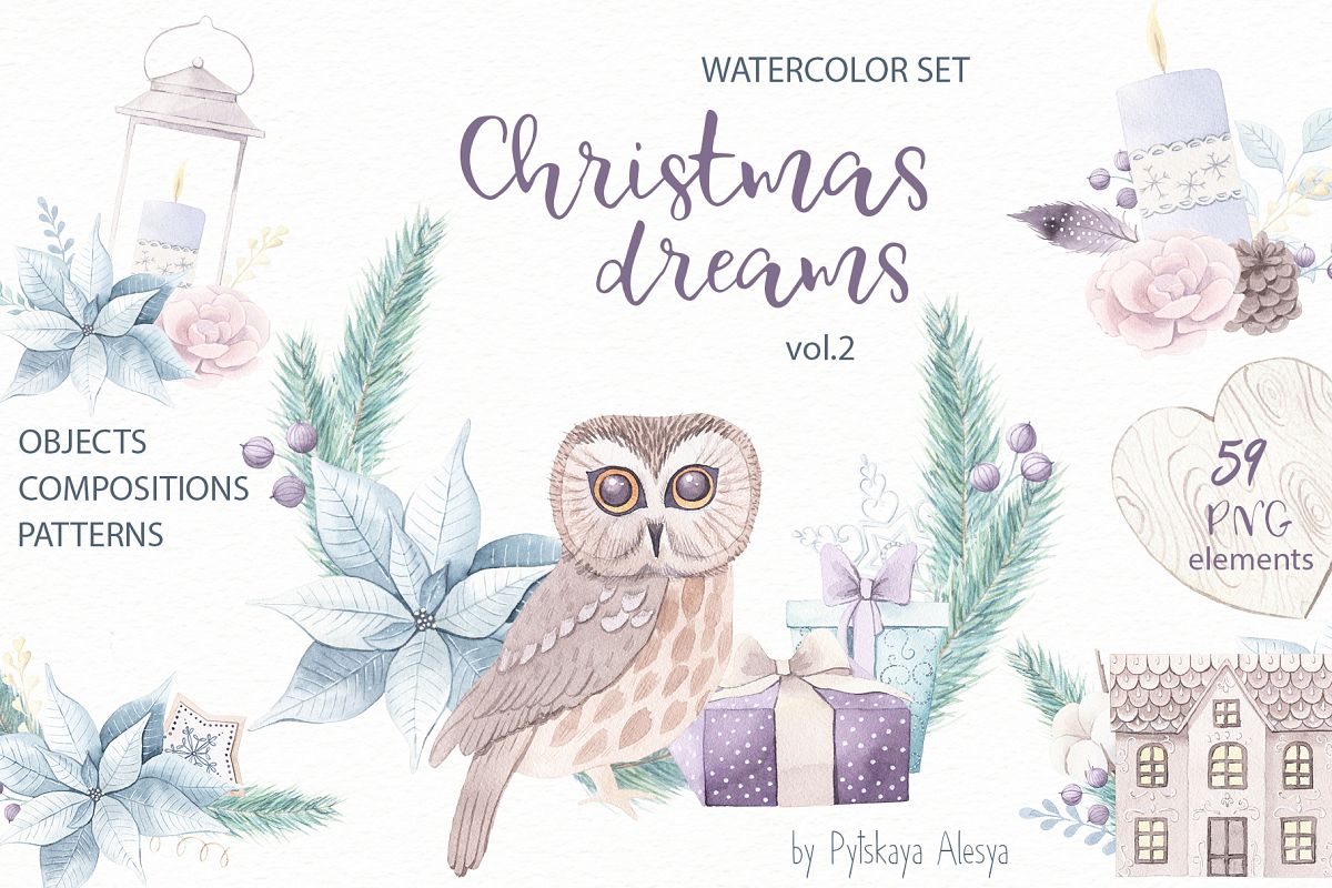 Christmas Dreams vol.2 - Watercolor Set example image 1