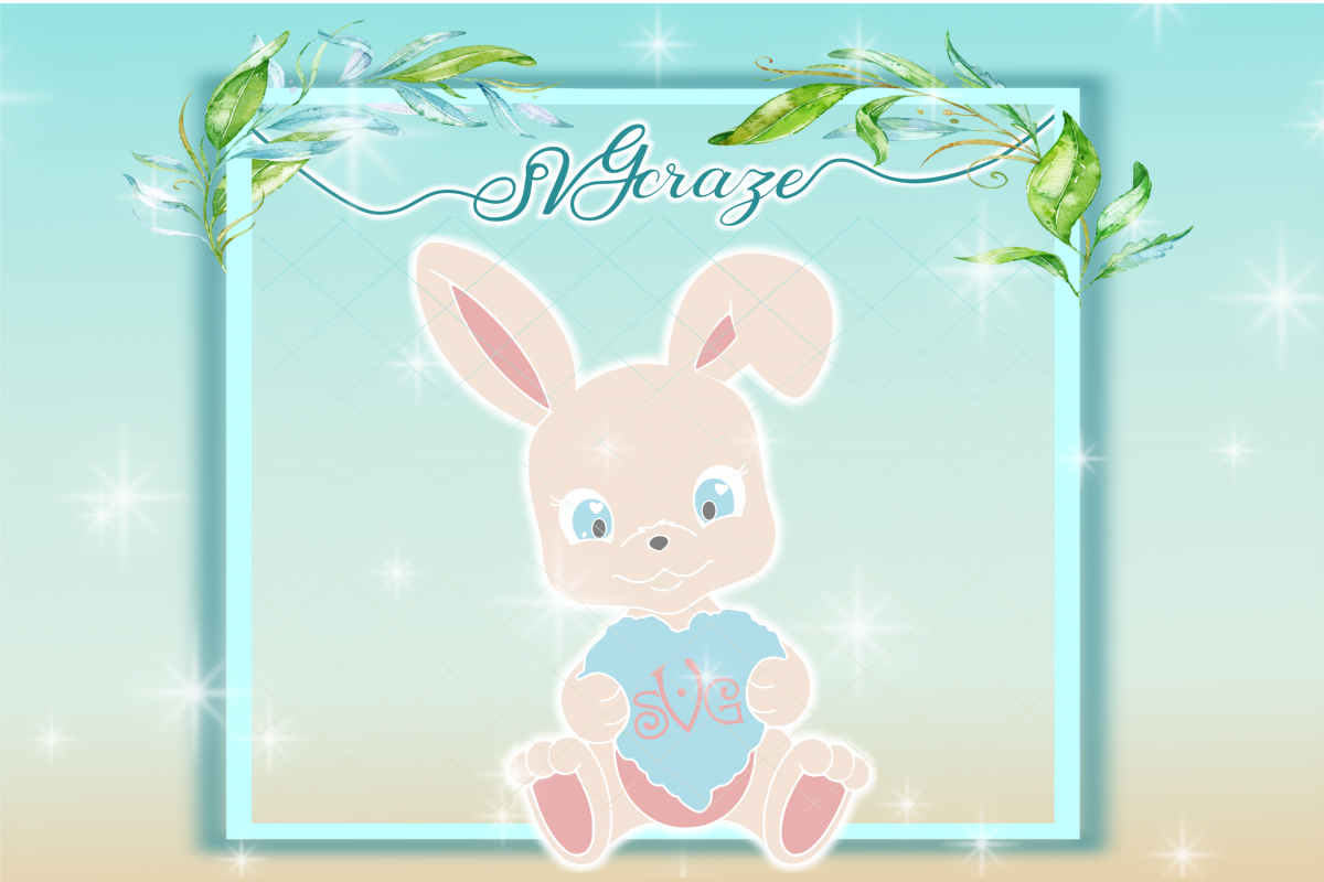Easter Bunny Svg, Bunny SVG, Monogram SVG example image 1