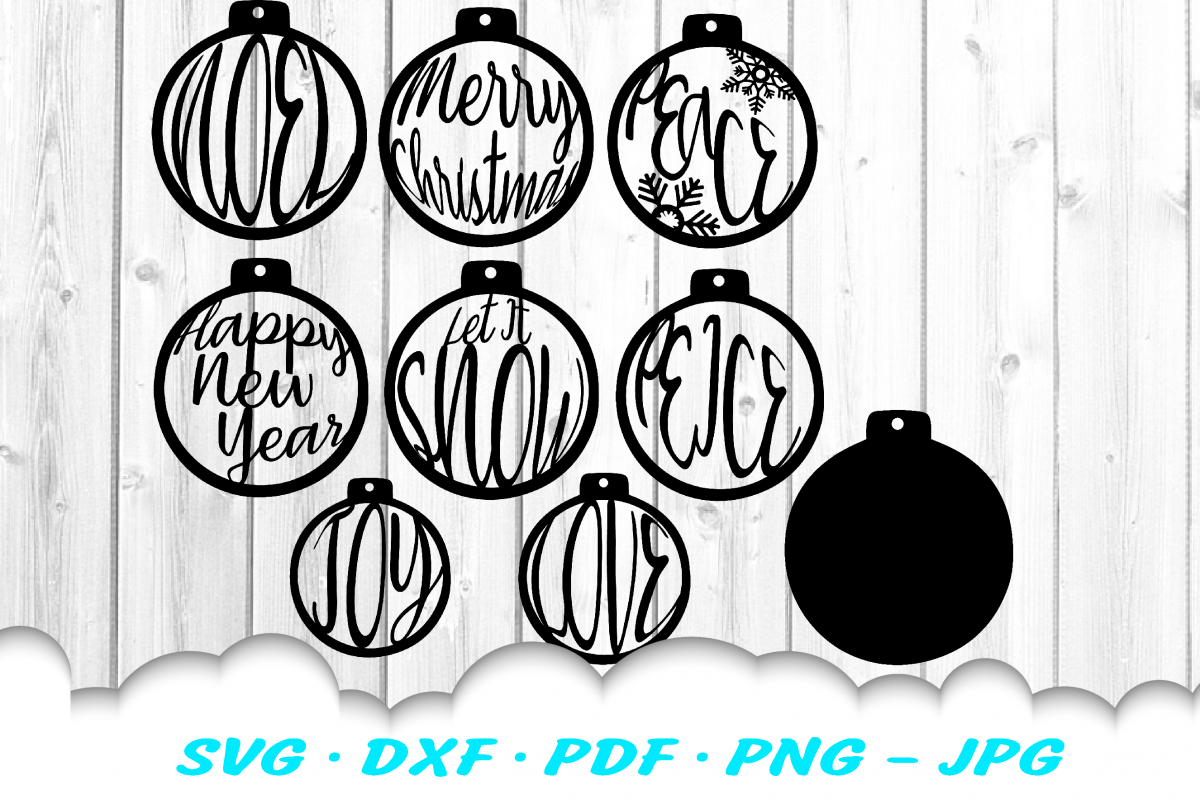 Christmas Ornament Earring SVG DXF Cut Files Bundle example image 1