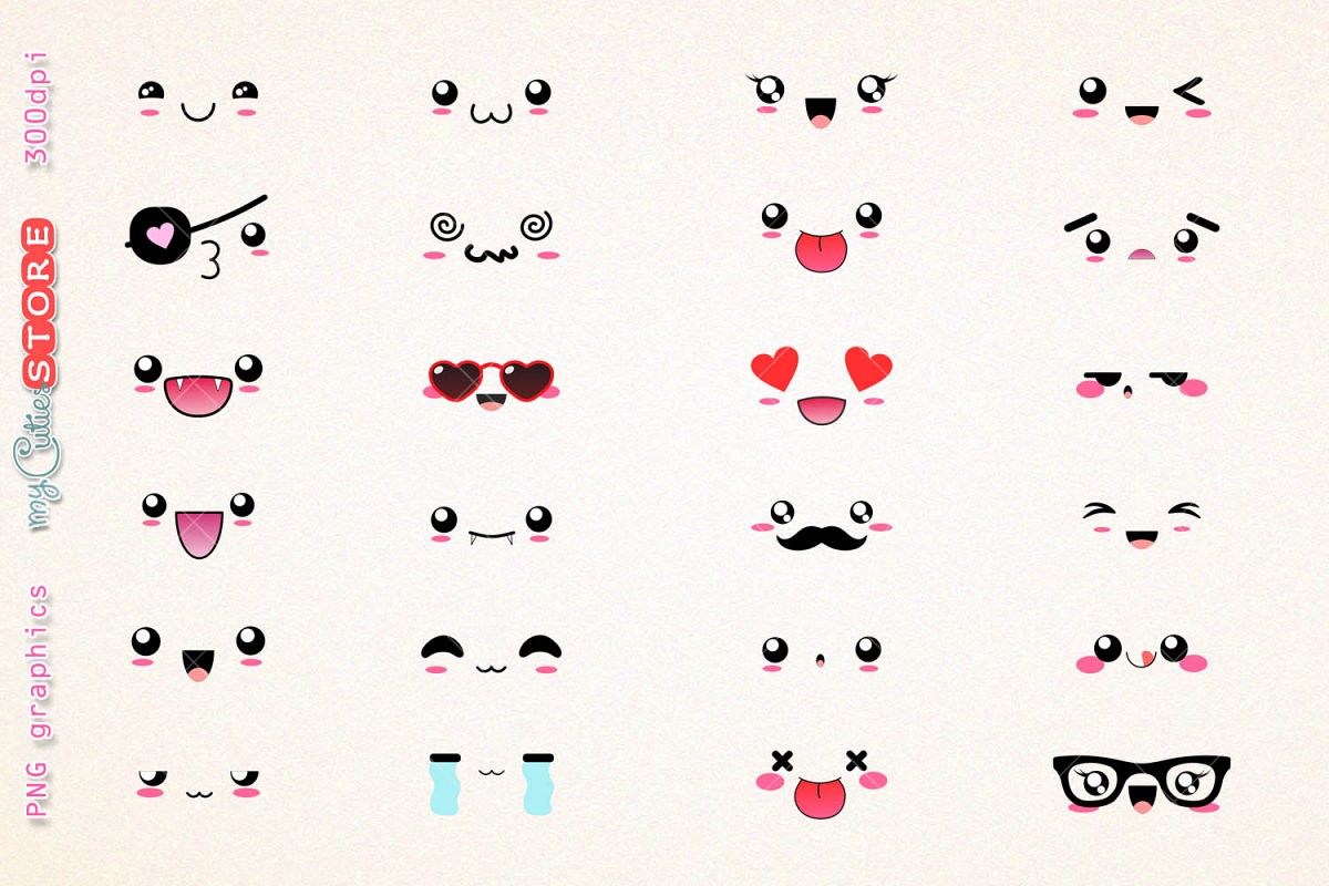  Kawaii  expressions  clipart emoticons funny expressions  