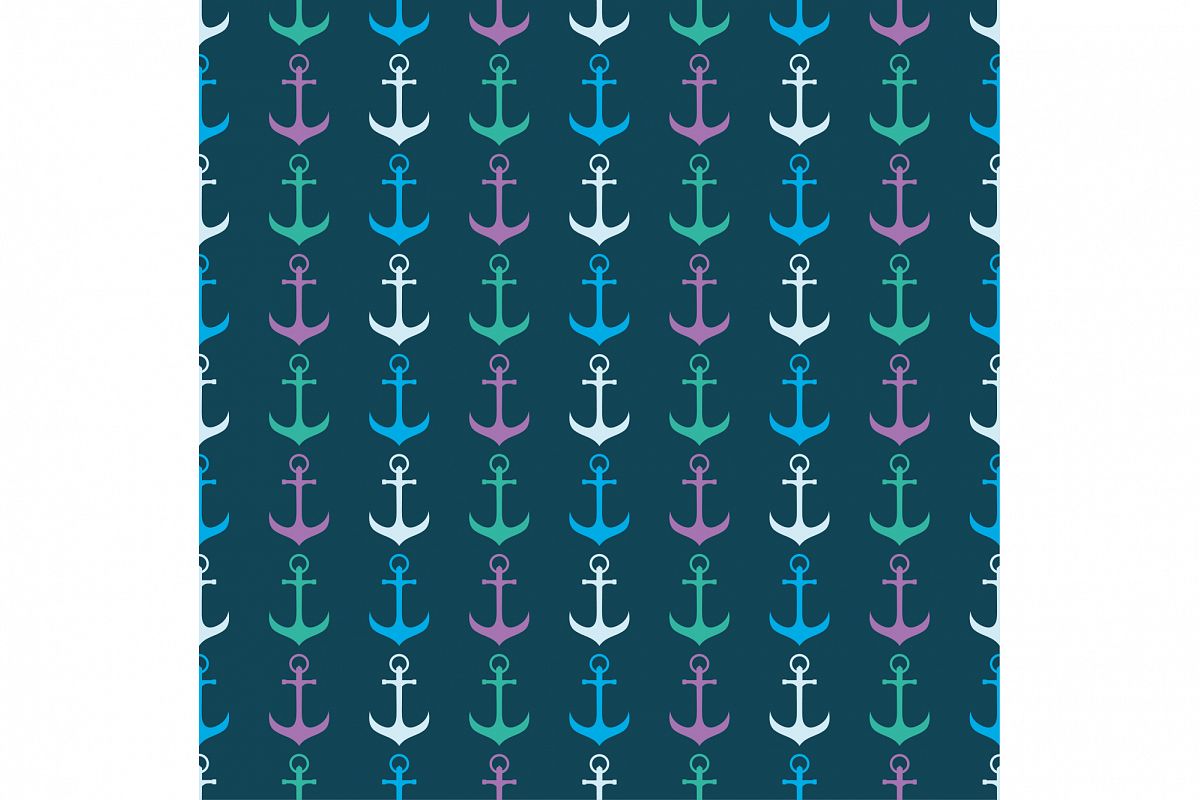 Seamless vector pattern with anchors. example image 1