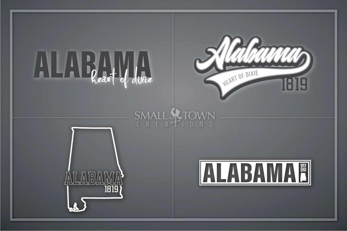 Alabama, Bundle, Heart of Dixie, Logo, PRINT, CUT & DESIGN example image 1