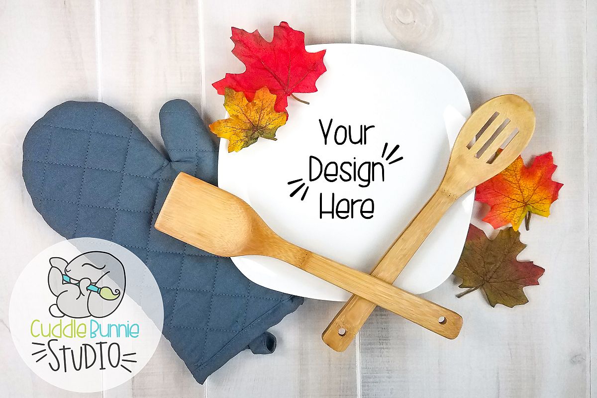 Plate Mockup | A Flat Lay Kitchen Autumn Theme example image 1