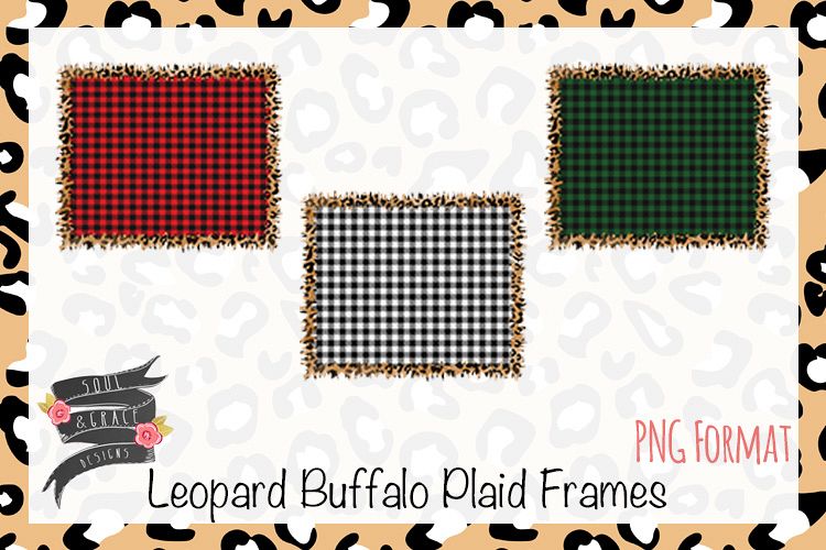 Leopard Buffalo Plaid Frame example image 1