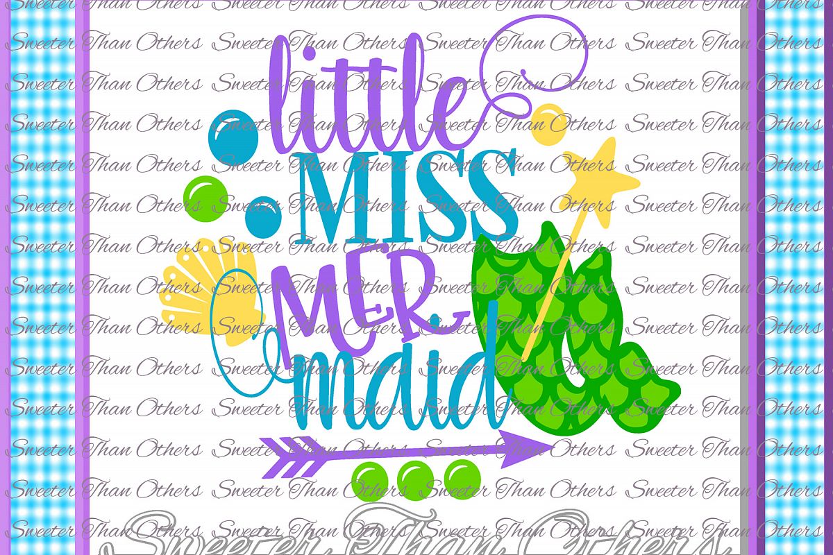 Mermaid Svg, Mermaid Life SVG, Little Miss Mermaid example image 1