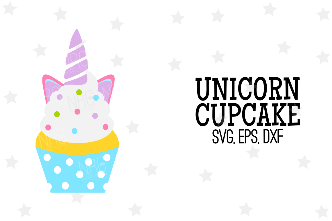 Unicorn Cupcake SVG File (48111) | SVGs | Design Bundles