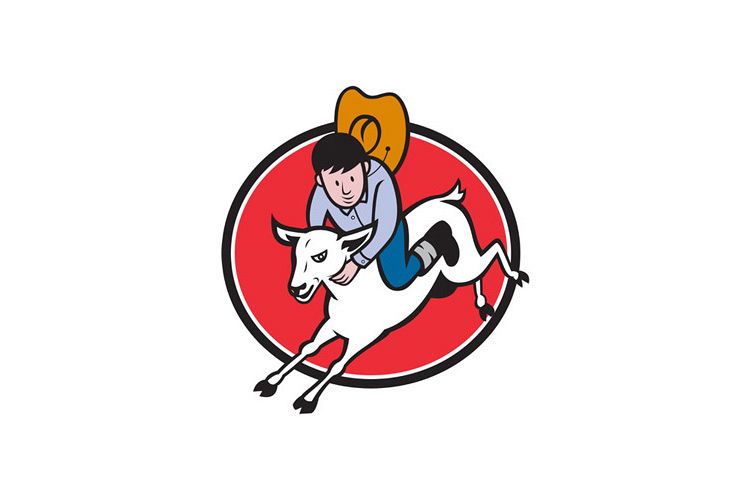 Junior Rodeo Cowboy Riding Sheep example image 1