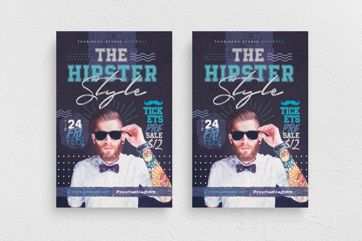 The Hipster Style Flyer Template example image 1