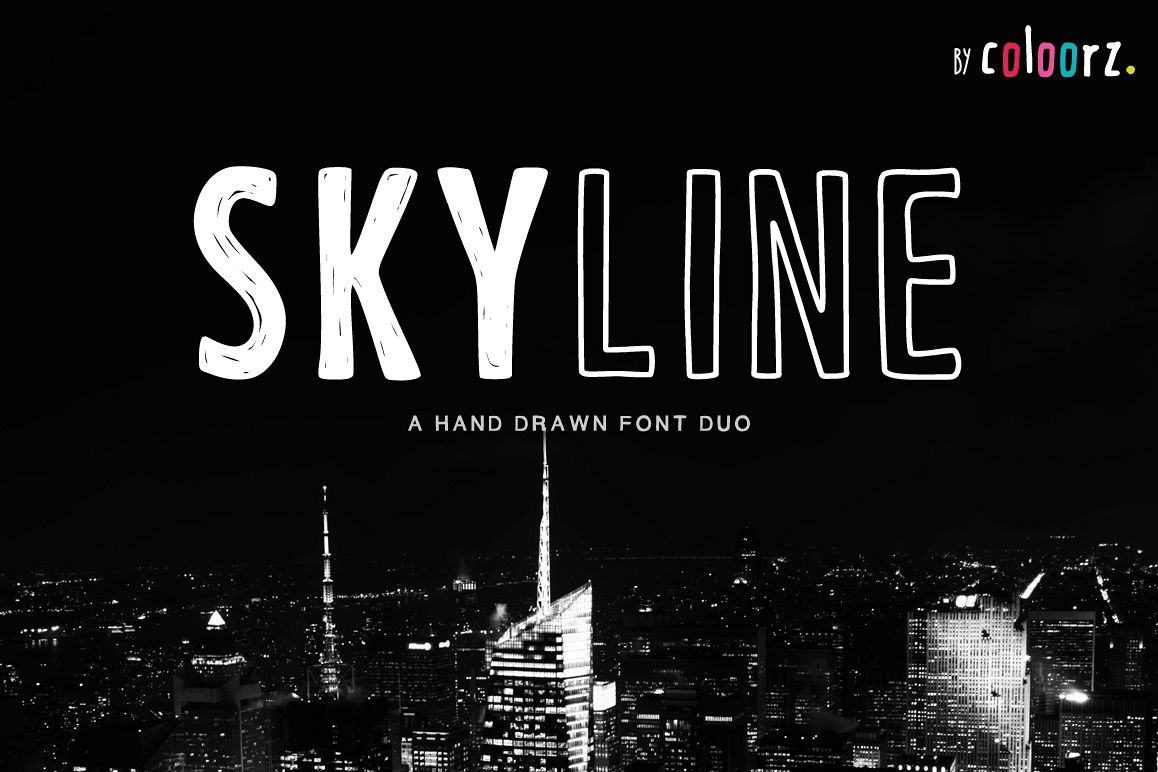 SKYLINE a Hand Drawn Font Duo example image 1