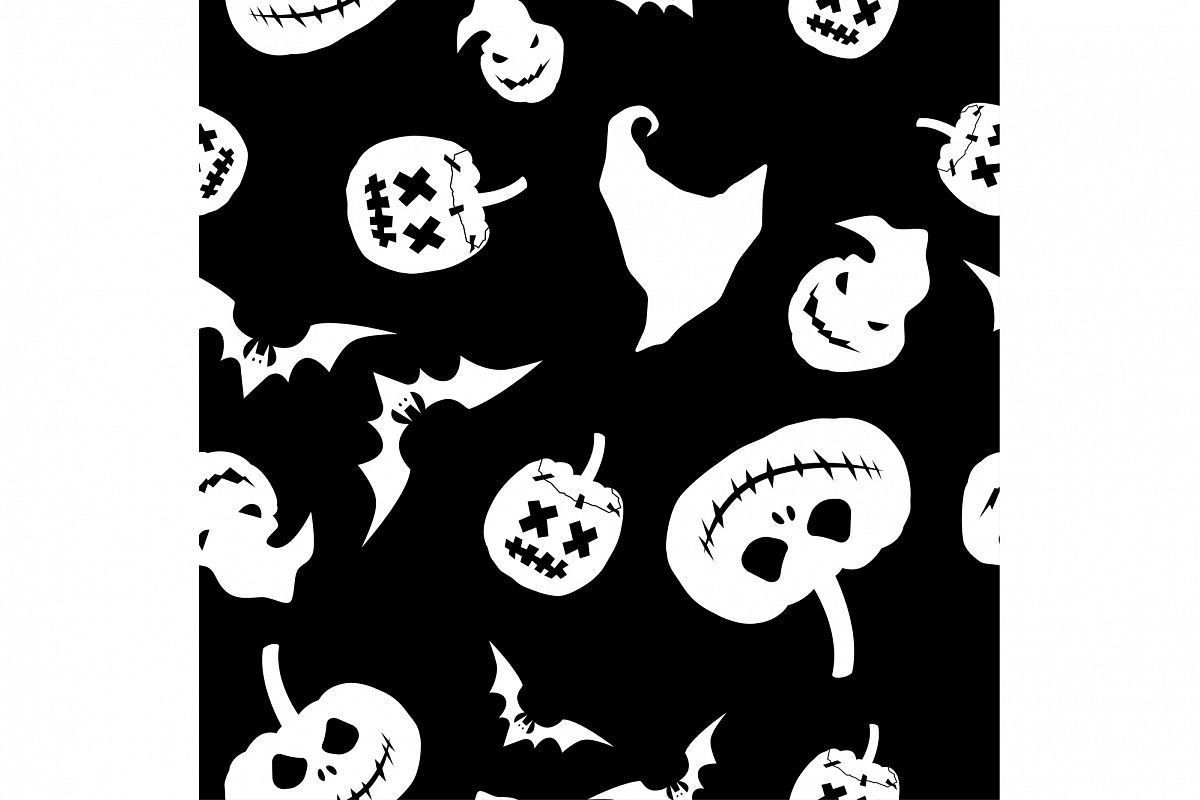 Seamless decorative vector background Happy Halloween. Print. Repeating background. Cloth design, wallpaper. example image 1