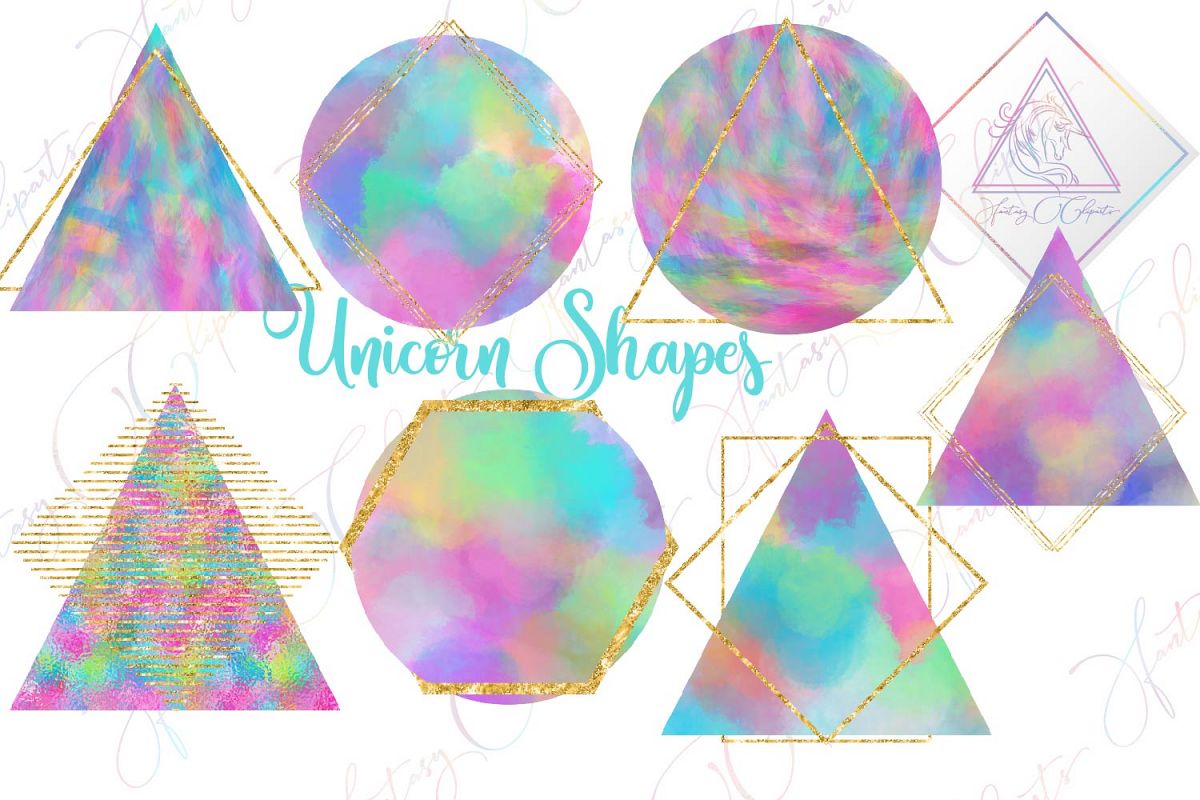 Unicorn Shapes Clipart example image 1