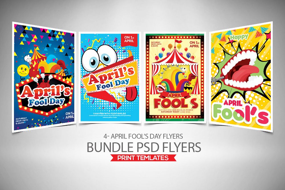4 April Fool's Day Flyers Bundle example image 1