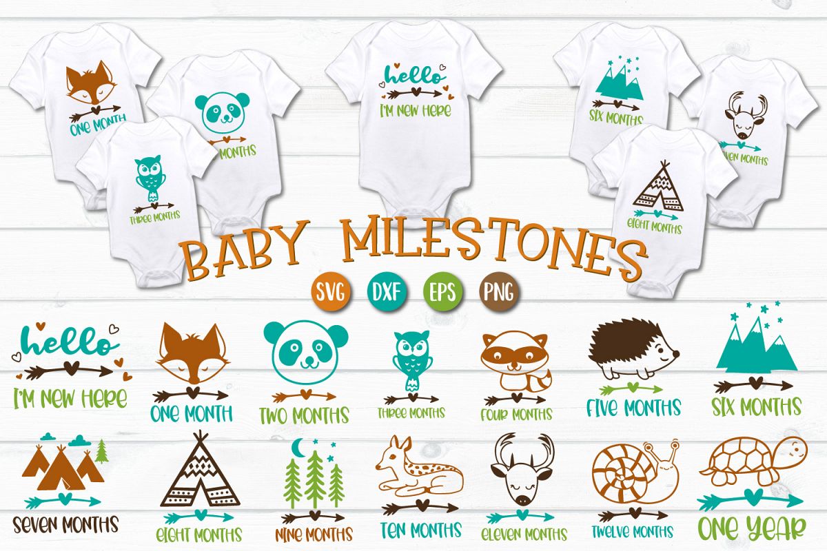 Baby Milestones - SVG, EPS, PNG, EPS