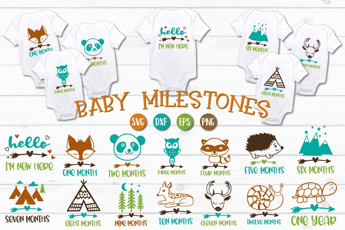 Baby Milestones - SVG, EPS, PNG, EPS example image 1