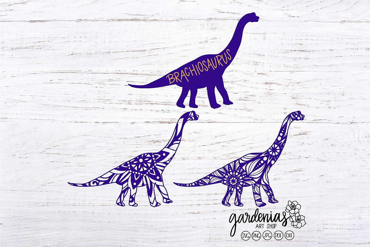 Brachiosaurus SVG | Dinosaur Mandala | Mini Bundle | ClipArt example image 1