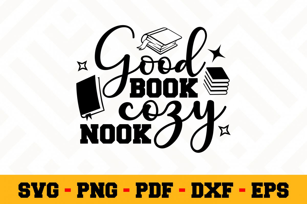 Book Lover SVG Design n615 | Reading SVG Cut File example image 1