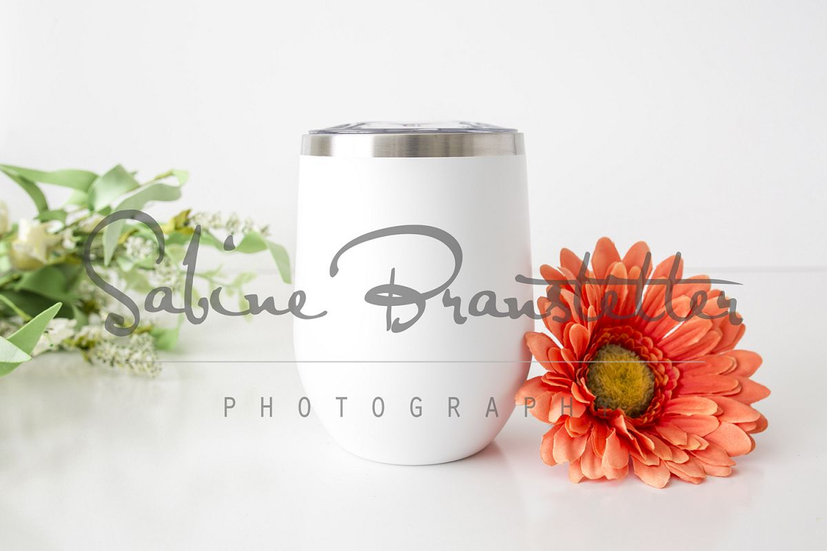 Styled Stock Photography White Wine Tumbler Mockup example image 1