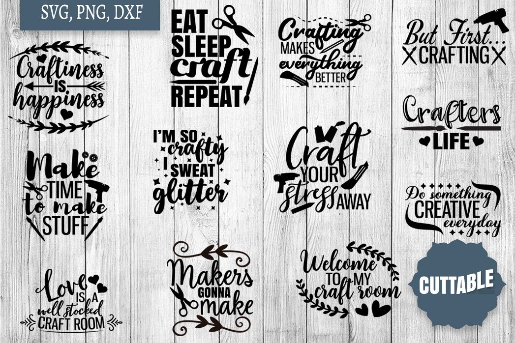 Download Crafty SVG Bundle, Crafter's Cut Files, Craft SVG quotes