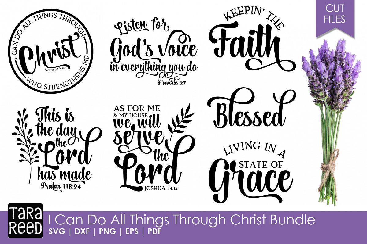 I Can Do All Things Through Christ - Bible Verse SVG files