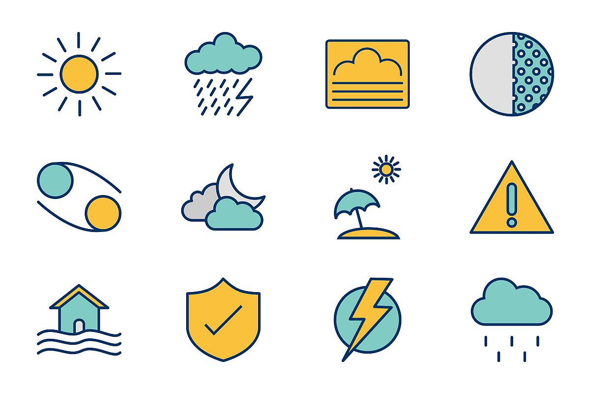 Set Of Weather And Season Icons example image 1