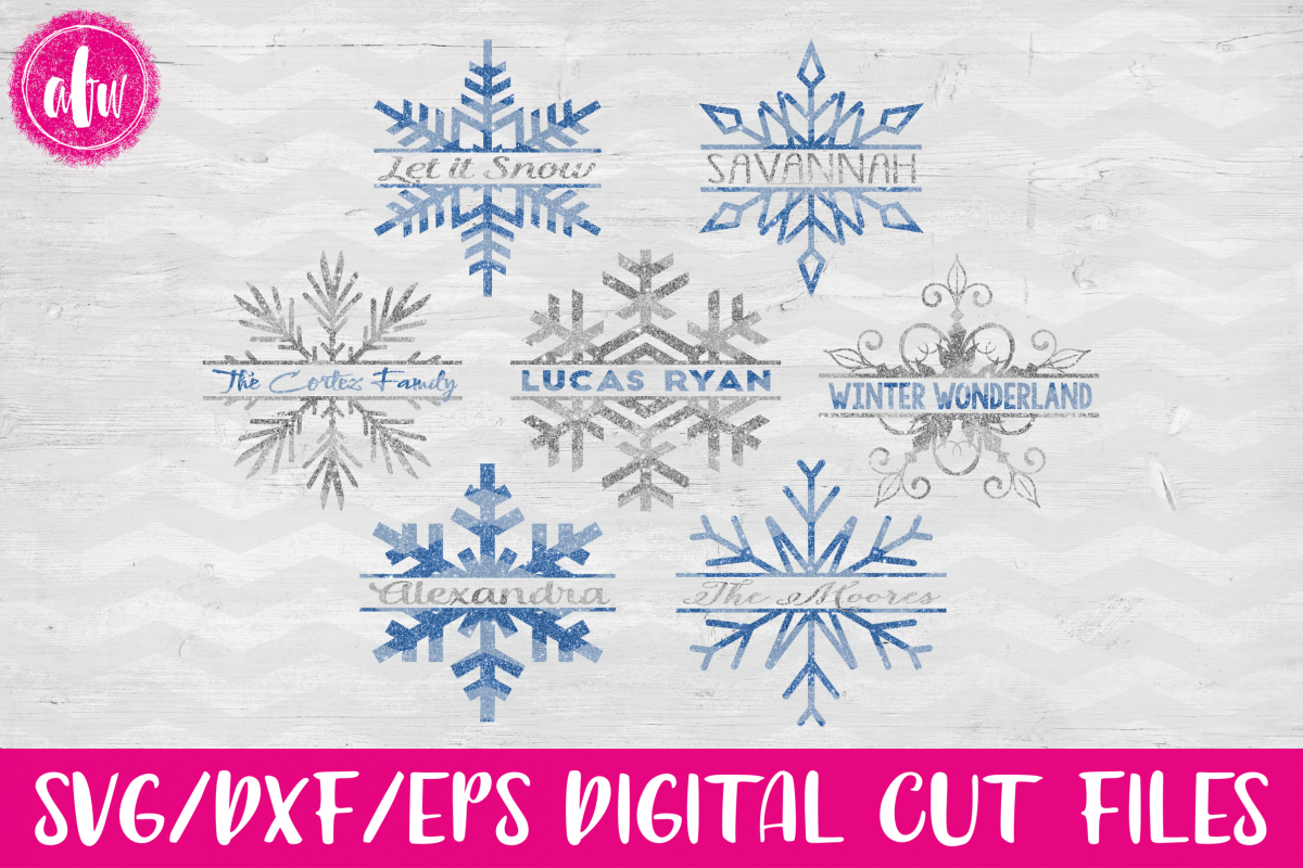 Download Split Snowflake Set - SVG, DXF, EPS Cut File (12974 ...