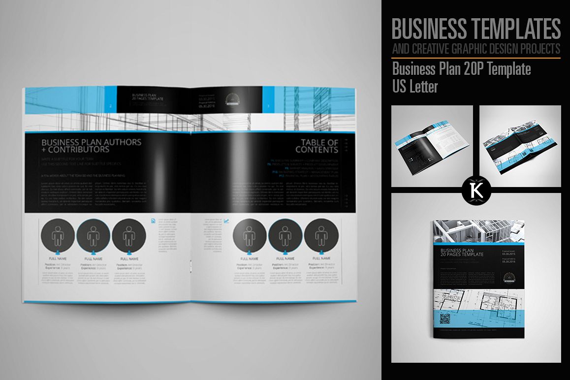 Business Plan 20P Template US Letter example image 1