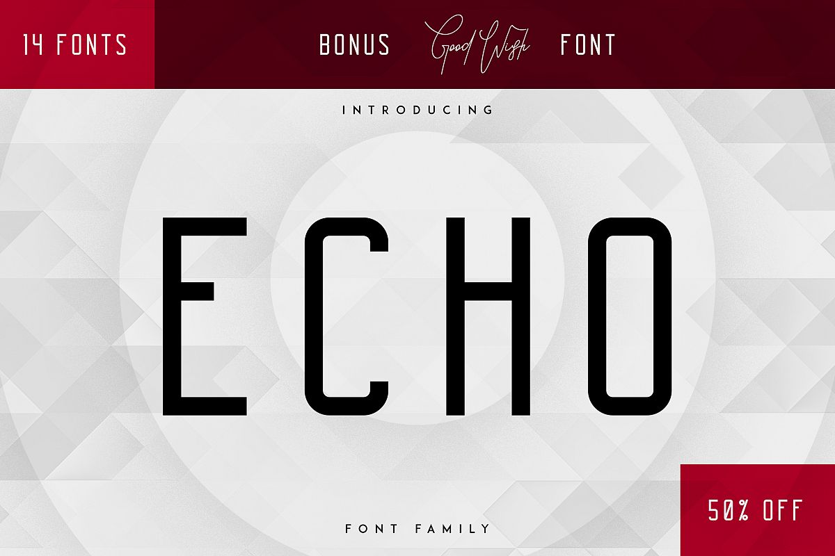 Echo 14 Font Family + Bonus example image 1