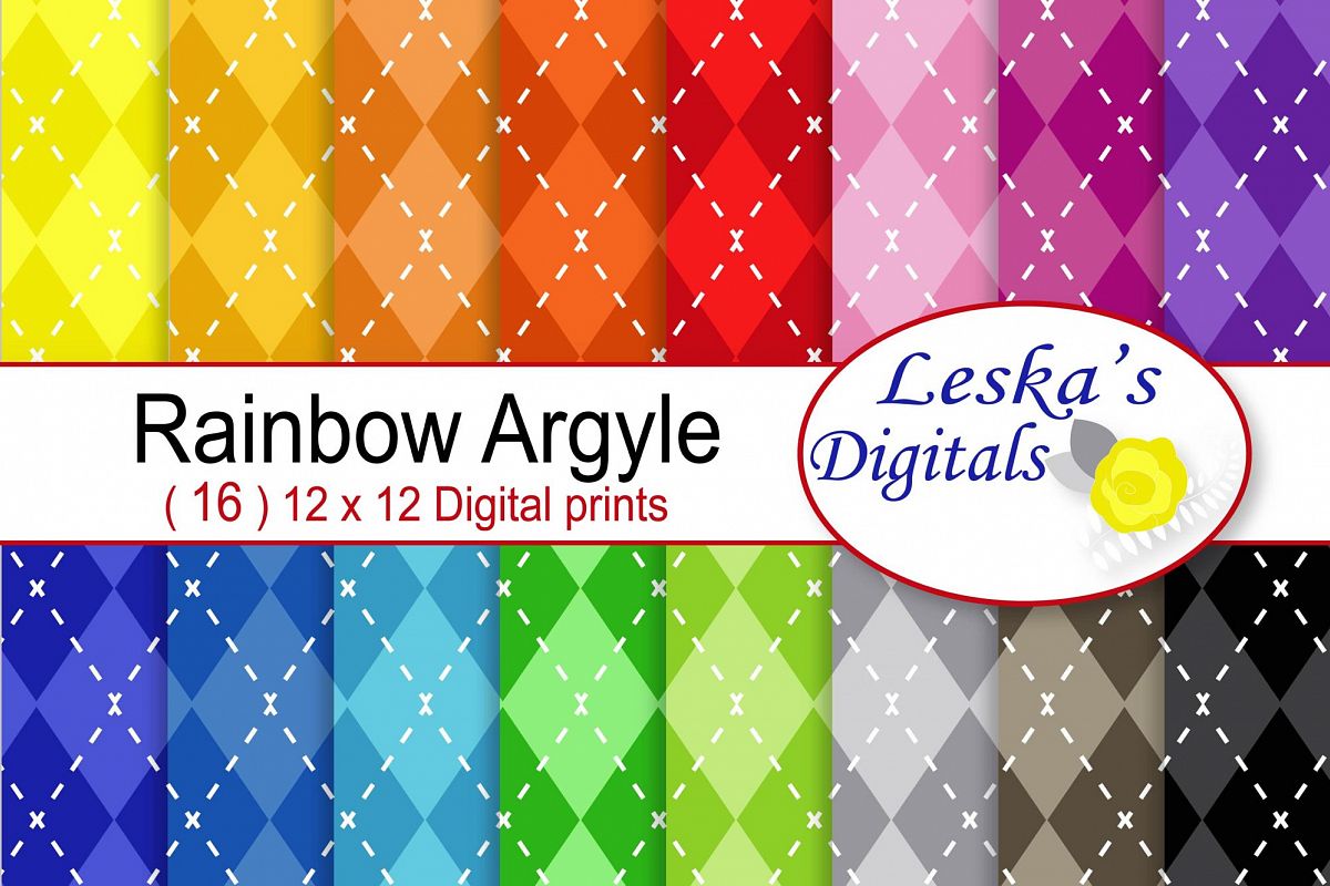 Argyle Digital Scrapbook Paper example image 1