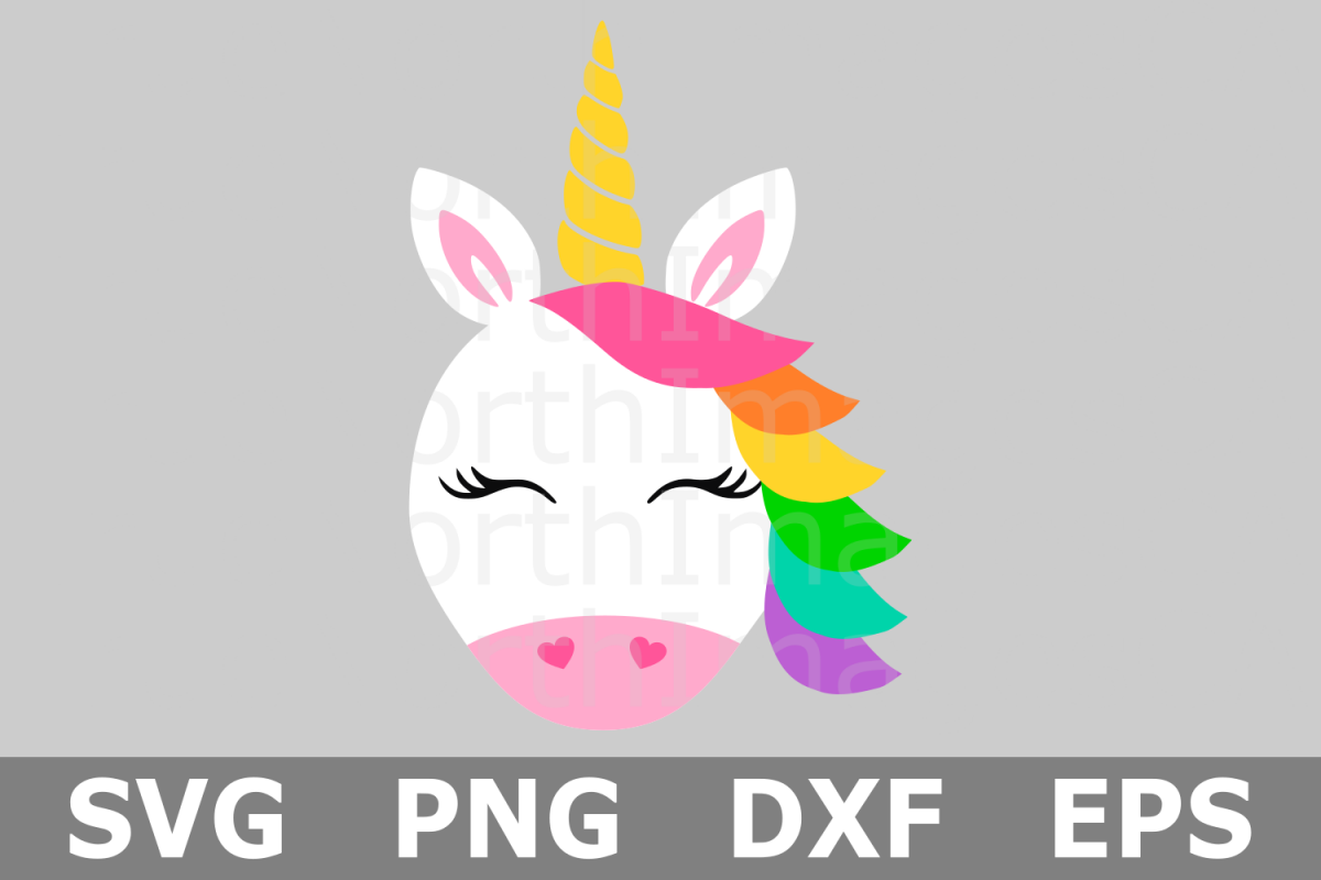 Unicorn Face - A Kids SVG Cut File example image 1