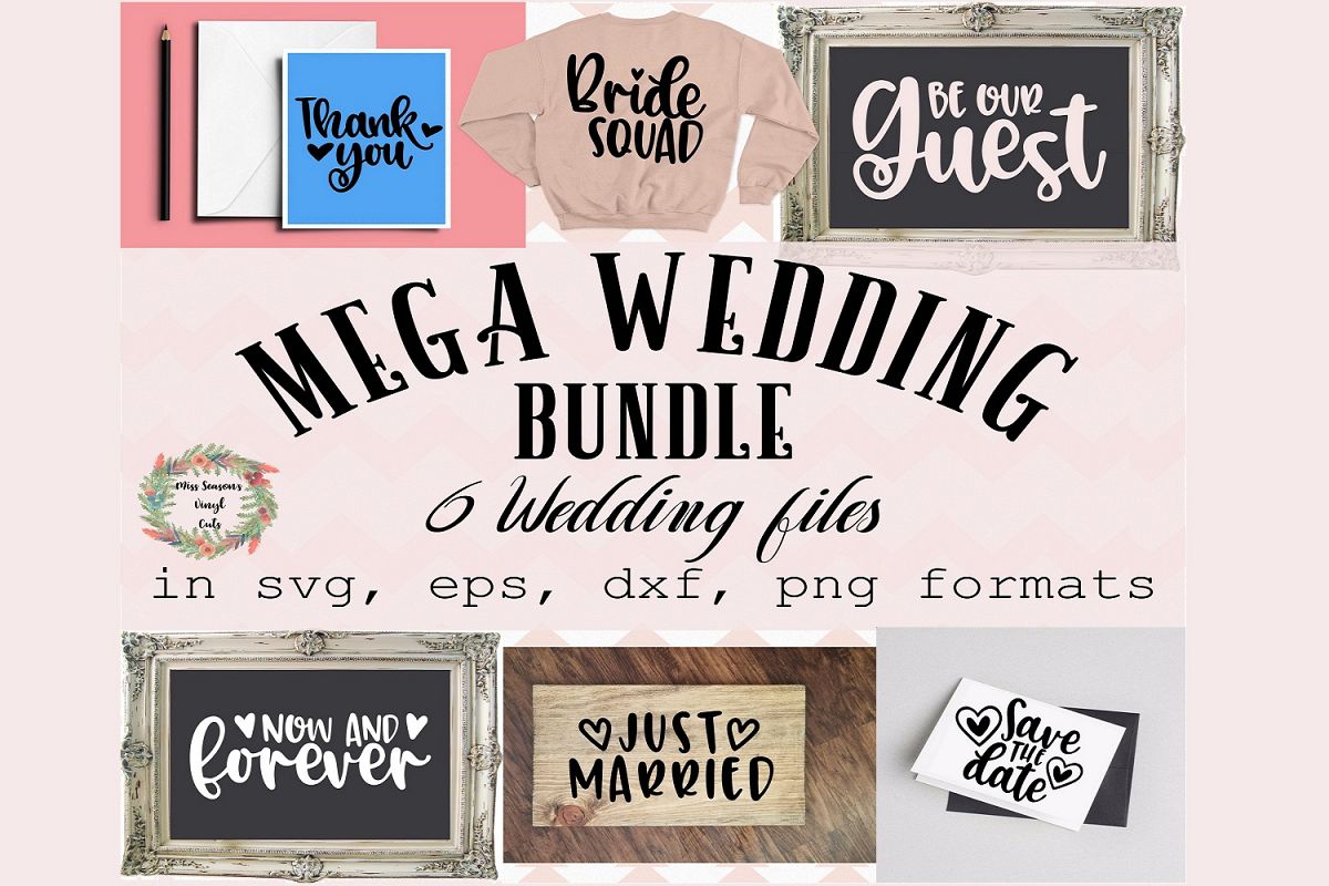 Wedding Bundle SVG Engagement SVG, DXF, Eps, Png Wedding example image 1