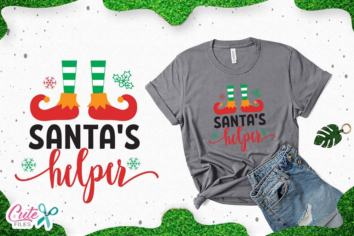 Santas helper svg, christmas cut files for craftters example image 1