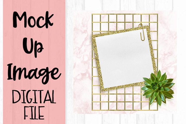 Chic Gold Grid Crafters Mock Up example image 1