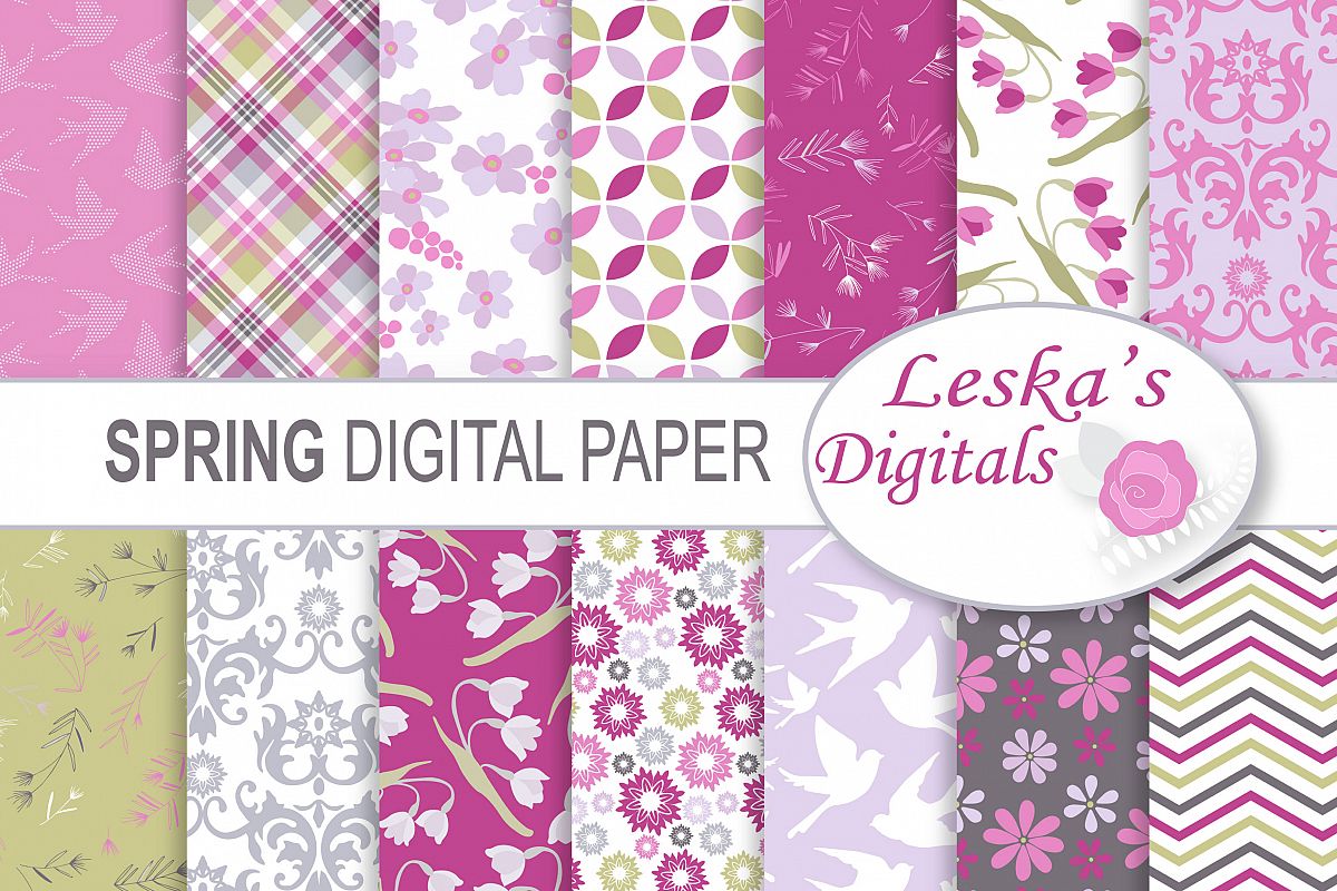 Spring Digital Paper Pack example image 1