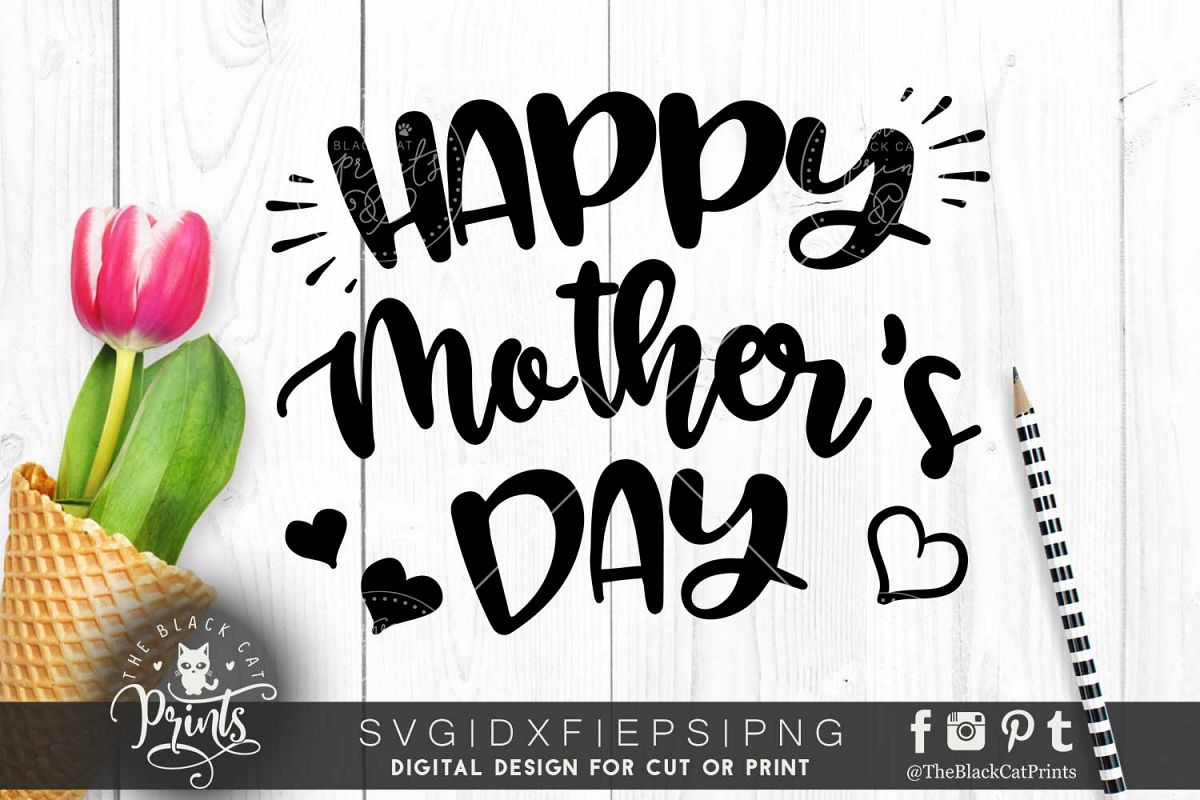 Happy mother's day SVG PNG EPS DXF, Mother svg cutting file example image 1