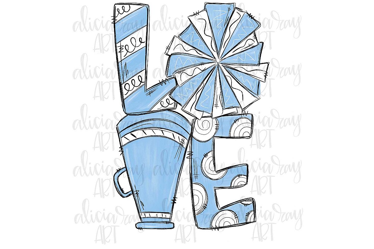 Cheer Love Powder Blue and White example image 1