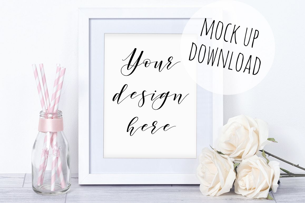 Download White 8x10 Frame Mockup (79210) | Mock Ups | Design Bundles