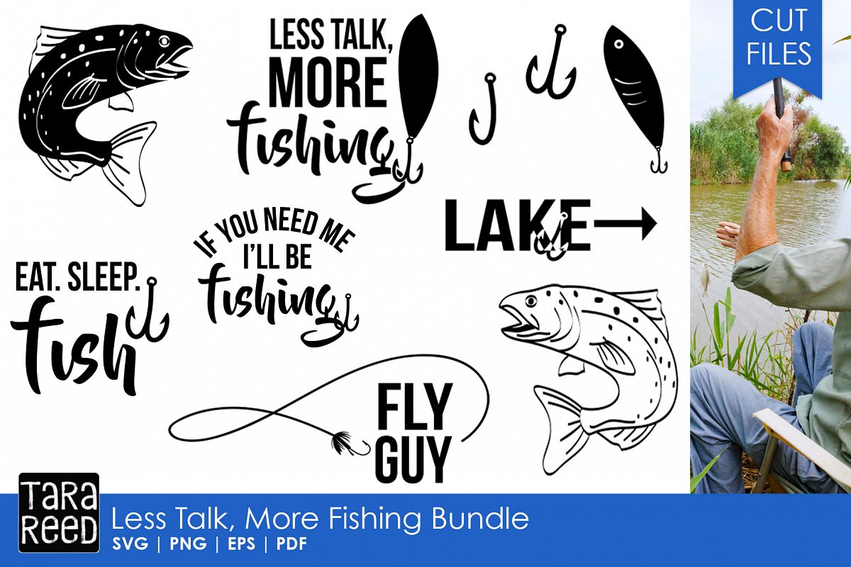 Less Talk More Fishing - SVG and Cut Files for Crafters example image 1
