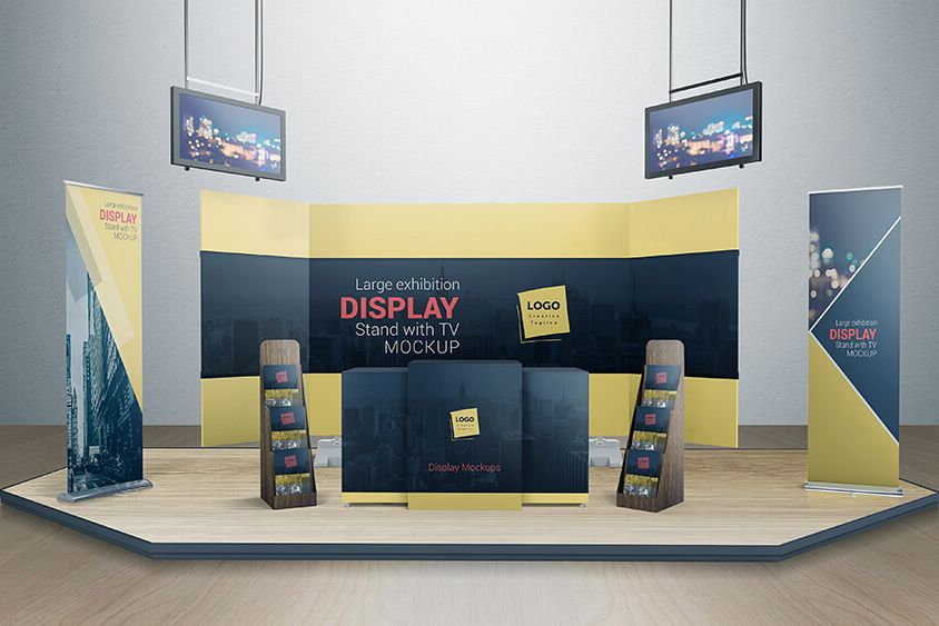 Download VARIOUS TRADESHOW EXHIBITION BOOTH MOCKUPS (23802) | Mock Ups | Design Bundles