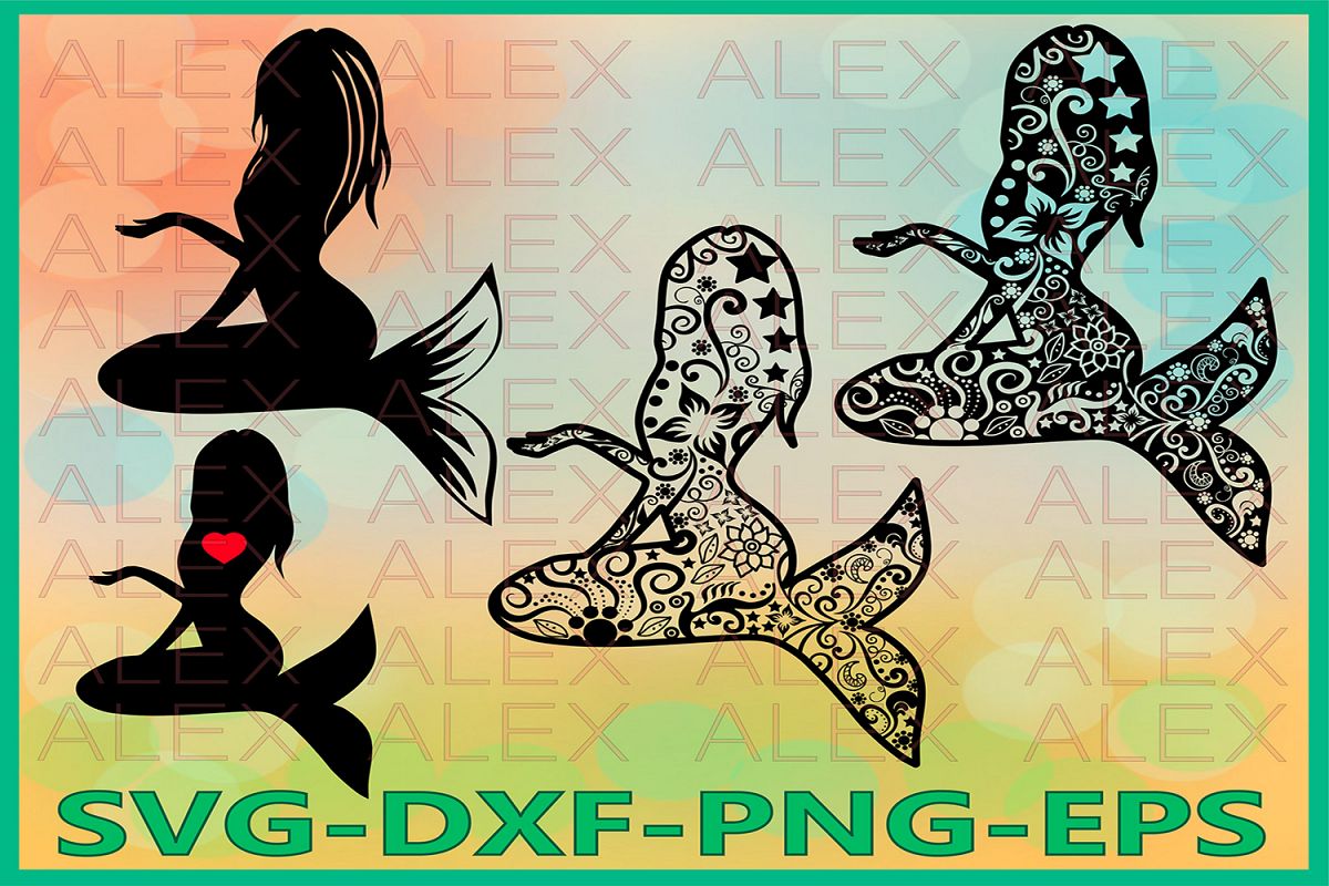 Mermaid SVG, Flourish svg, Mermaid Svg Files, Mermaid Svg example image 1