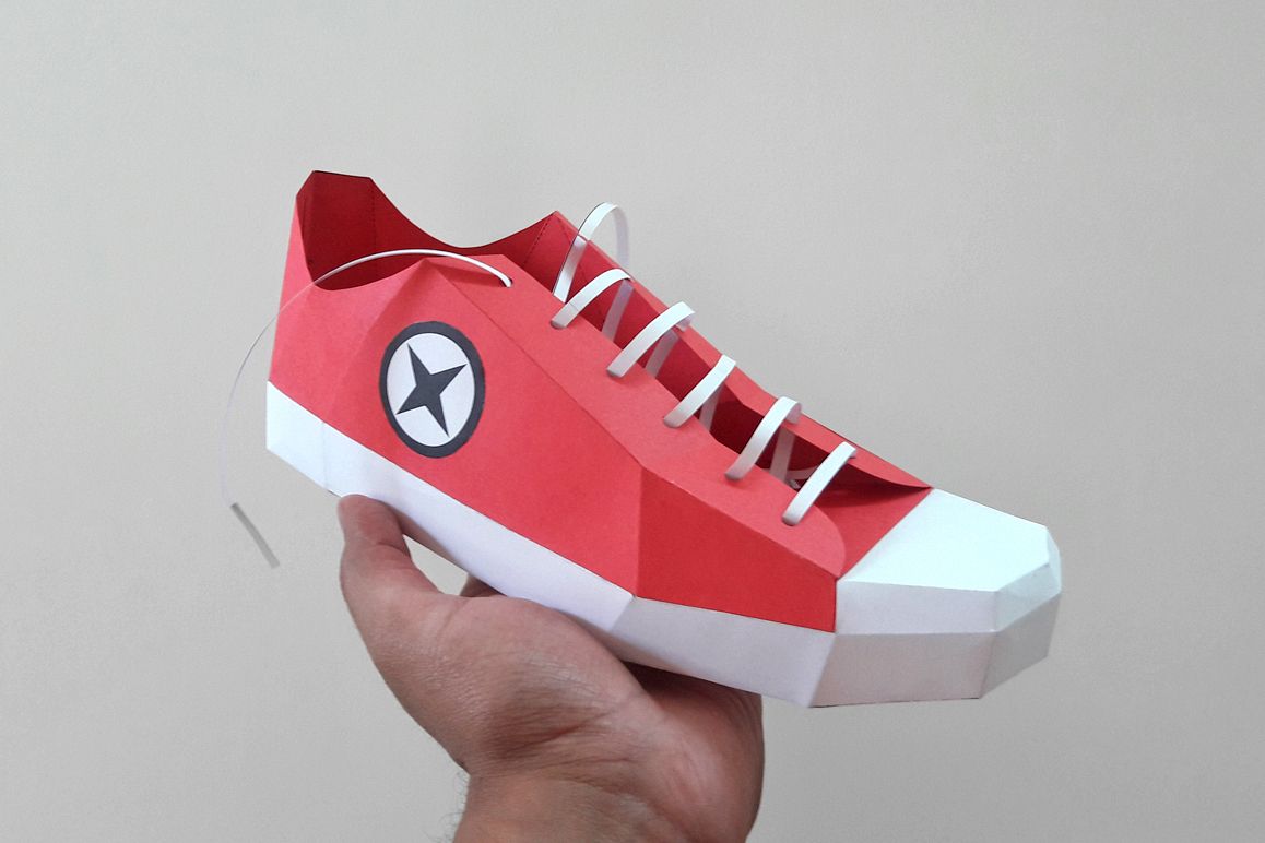 DIY Canvas Shoe - 3d papercraft example image 1
