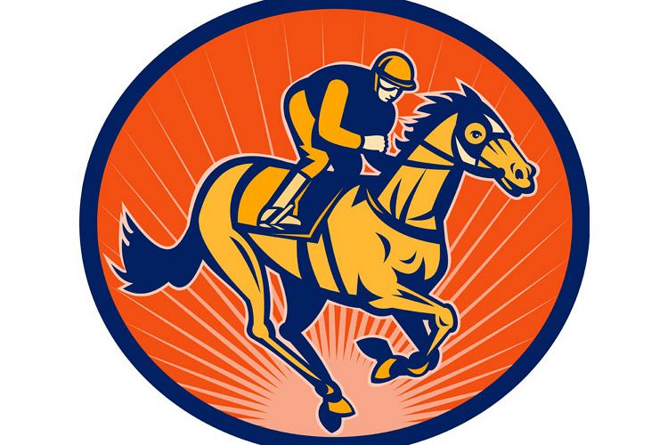 Horse and jockey racing on a winning run example image 1