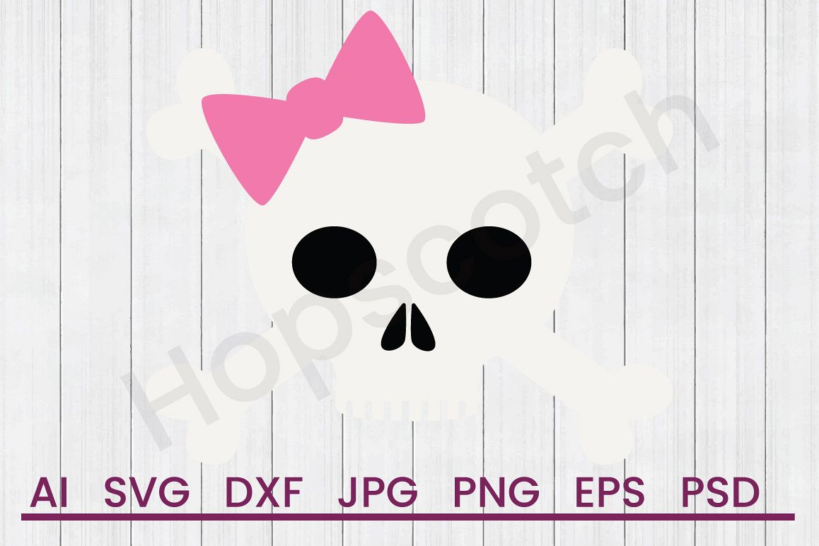 Girl Skull SVG, DXF File, Cuttatable File example image 1