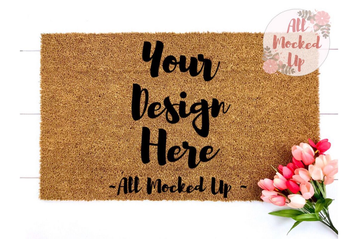 18 x 30 Coir Door Mat Mock Up Flatlay Flat Lay - 4/19 example image 1