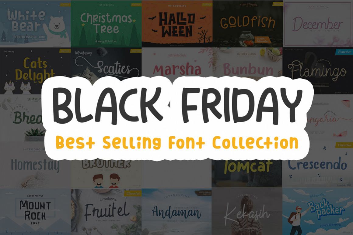 Black Friday Font Collection Super Discount Deal! example image 1