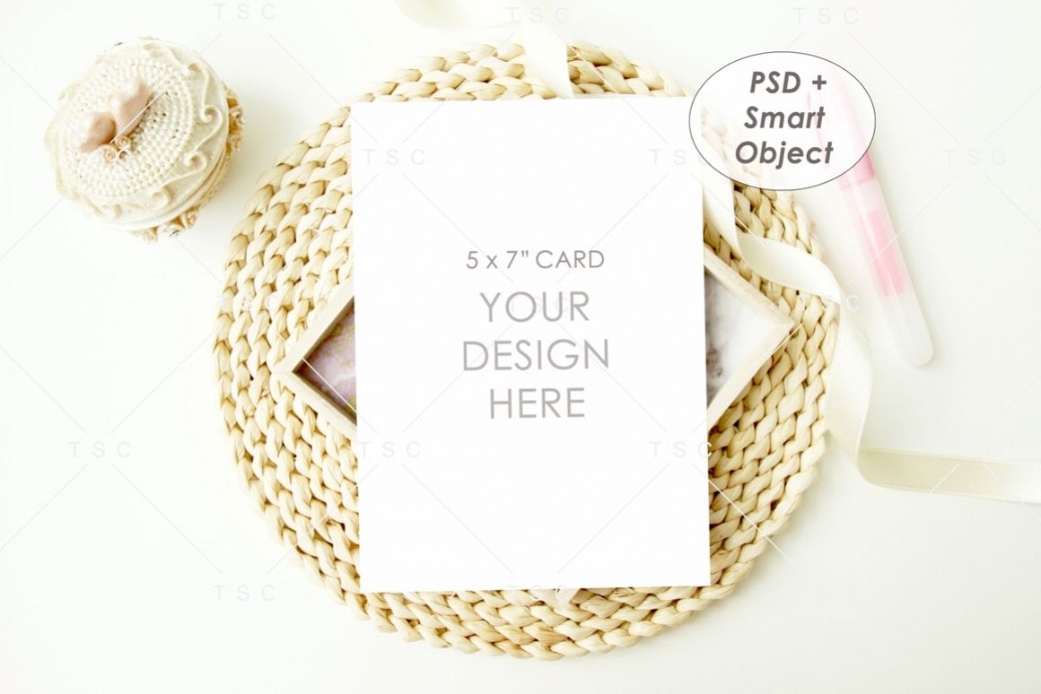 5" x 7" Card Mockup / Invitation Card / Save the date Card example image 1