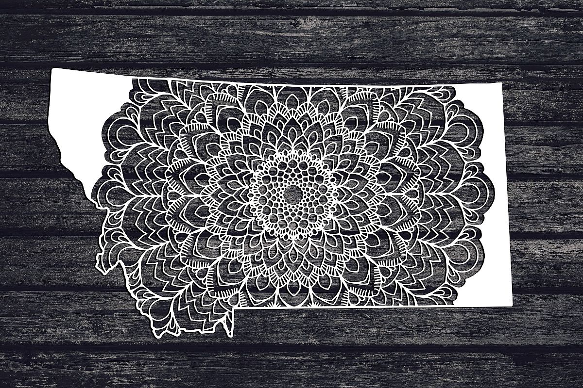 Montana Mandala Svg, Montana Svg, MT Svg, State Svg example image 1