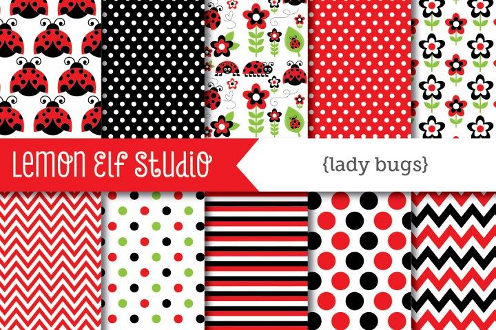 Lady Bugs-Digital Paper (LES.DP09A) example image 1
