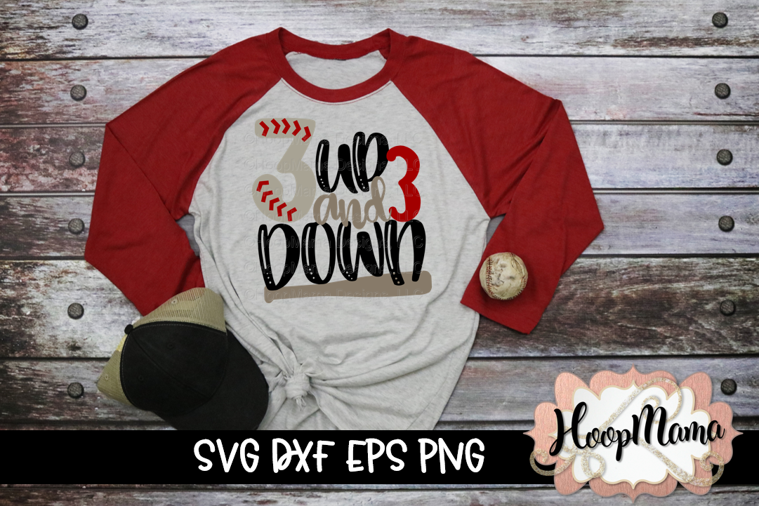 3 Up And 3 Down - Baseball SVG Cutting File (109857) | SVGs | Design