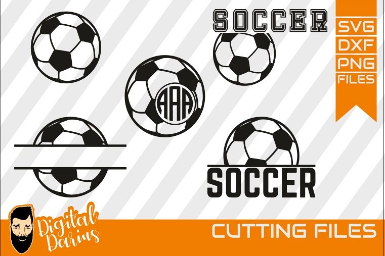 5x Soccer SVG, Sport svg, Cuttable, Digital, Hobby, Monogram example image 1
