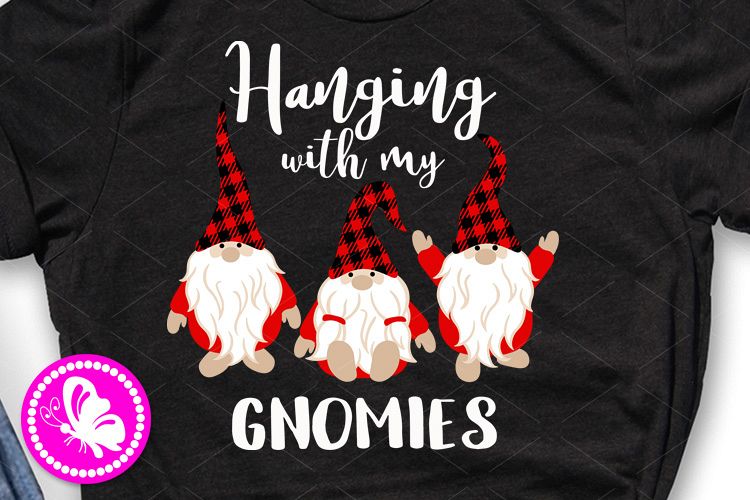Hanging with my Gnomies shirt Christmas Gnomes Boffalo plaid example image 1